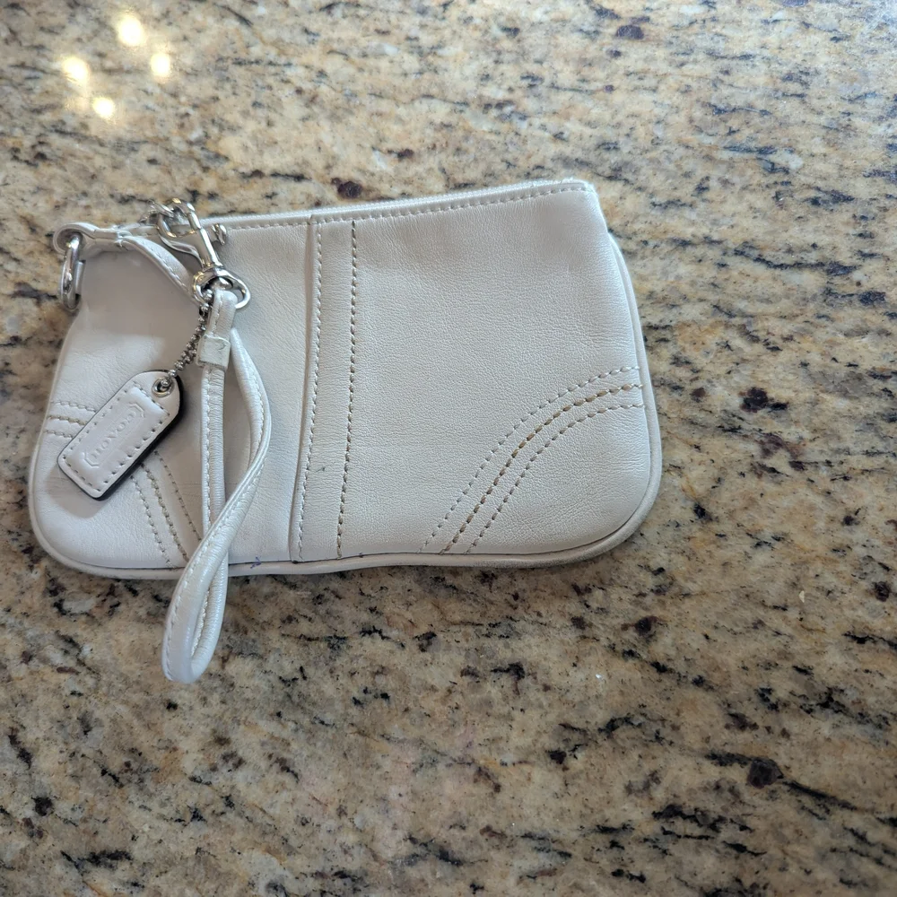 Coach Cream Wristlet Clutch